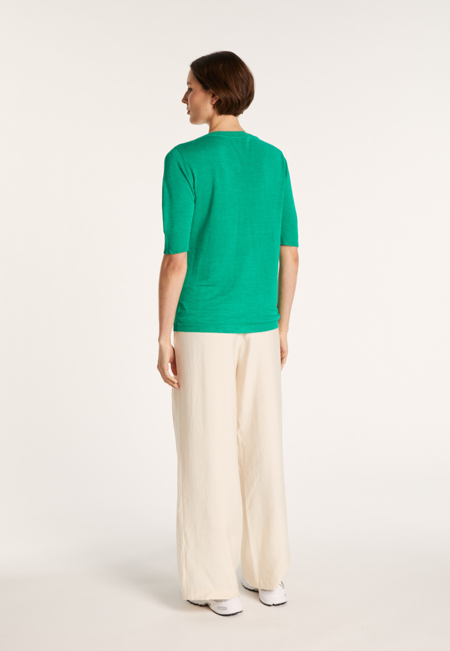 Camiseta Flame de Linho com Gola Redonda - Bonni