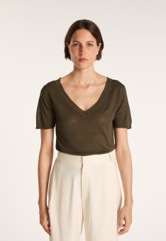 T-shirt col V en lin flammé - Bountie