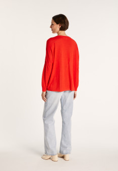 Loose-fit slub linen V-neck T-shirt - Beja