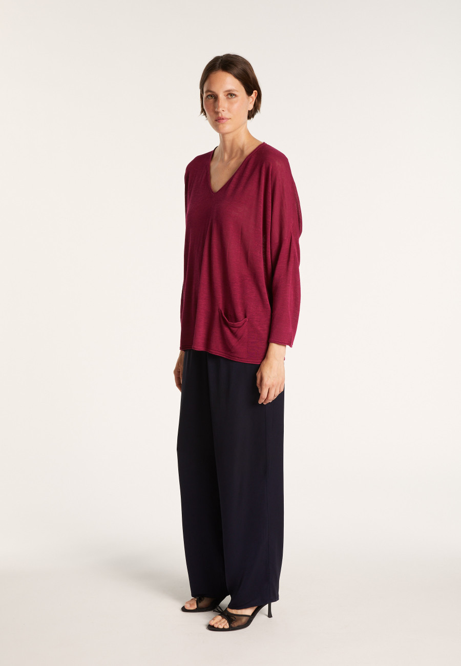 Camiseta folgada de linho com estampa slub - Balou