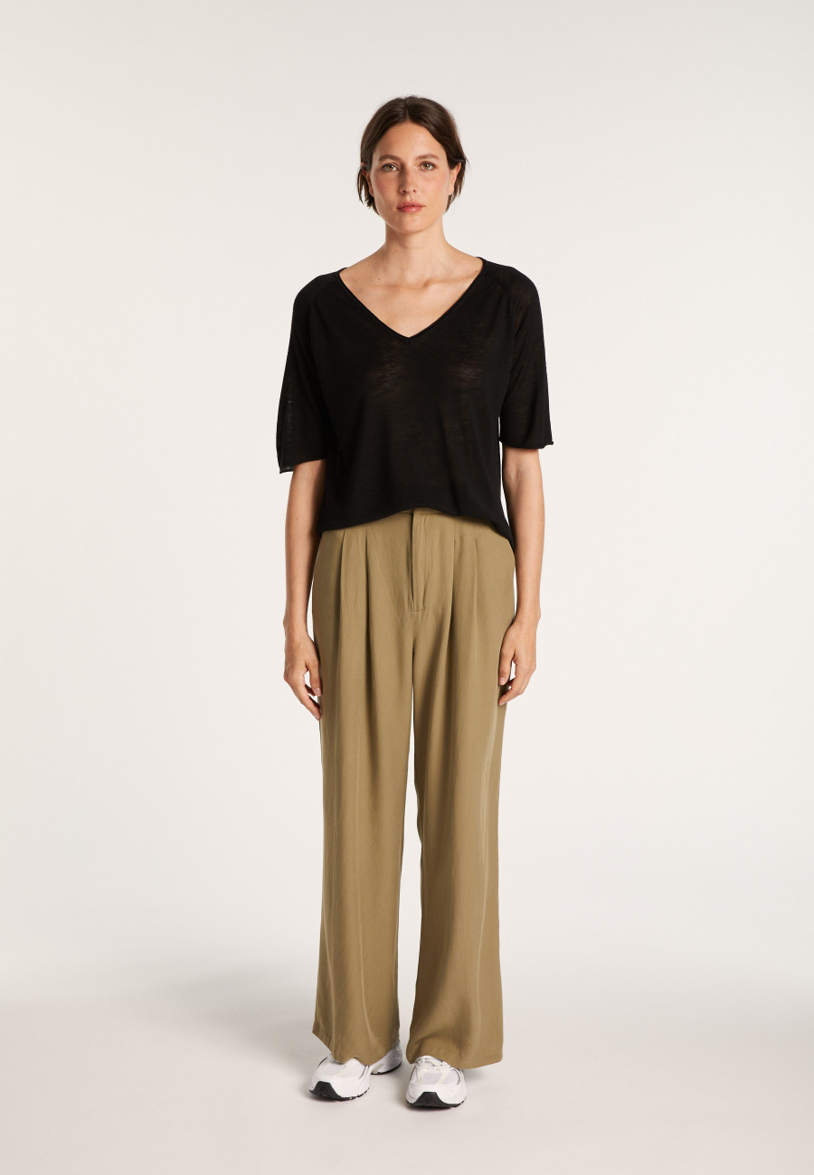 Camiseta manga cotovelo linho flamed - Bonbon