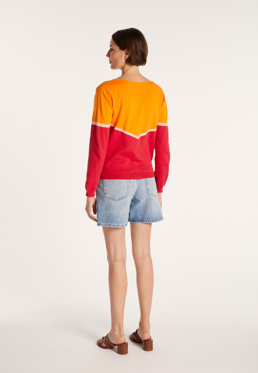 Tricolor cotton sweater - Audrey