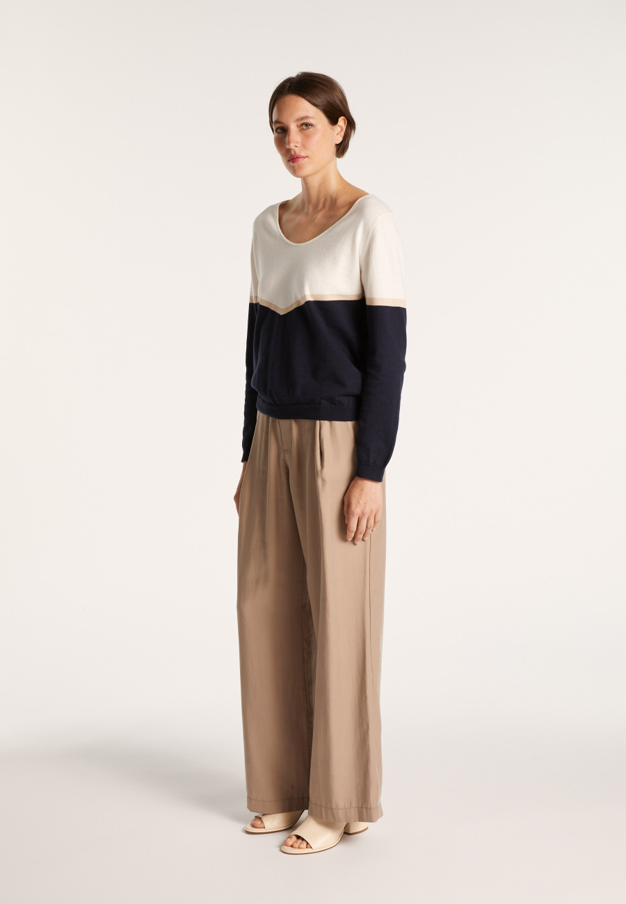 Tricolor cotton sweater - Audrey