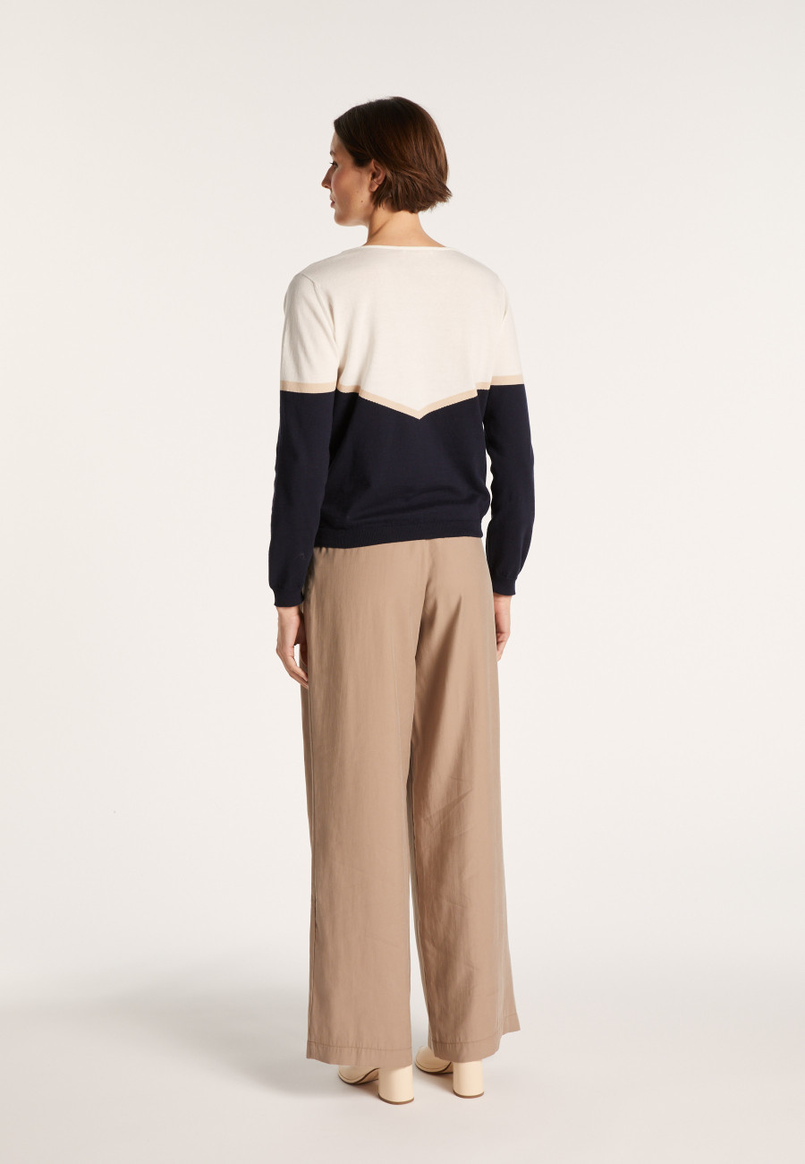 Suéter tricolor de algodão - Audrey