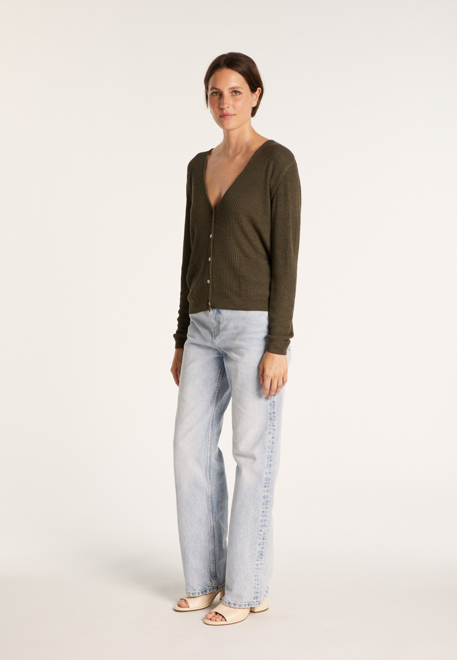 Colete de bolso de linho Slub - Beleza