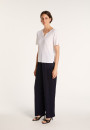 Slub linen t-shirt with Tunisian collar - Boheme