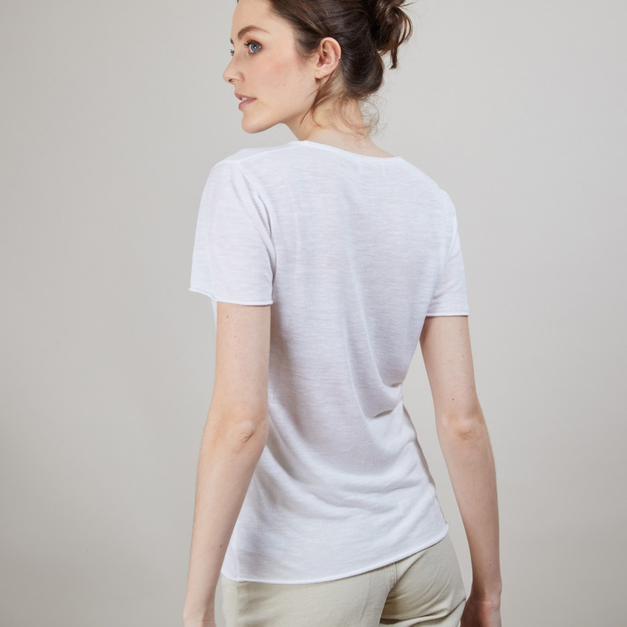 Flamed linen round neck T-shirt - Bang