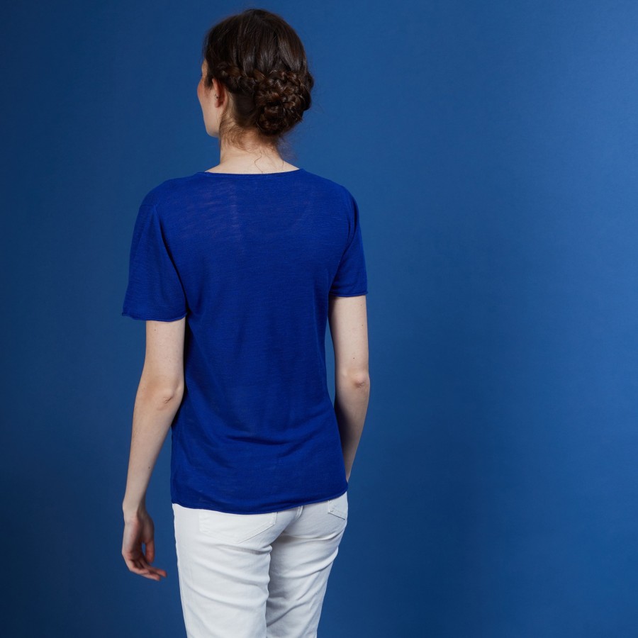 Flamed linen round neck T-shirt - Bang