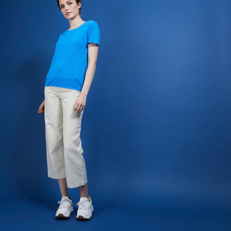 Flamed linen round neck T-shirt - Bang