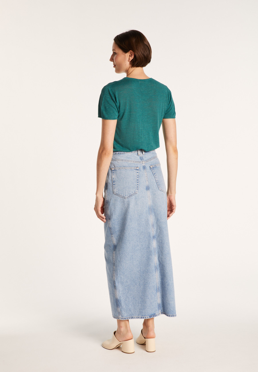 Flamed linen round neck T-shirt - Bang