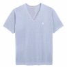Tshirt col v manches courtes Fil Lumière Débora bleu clair