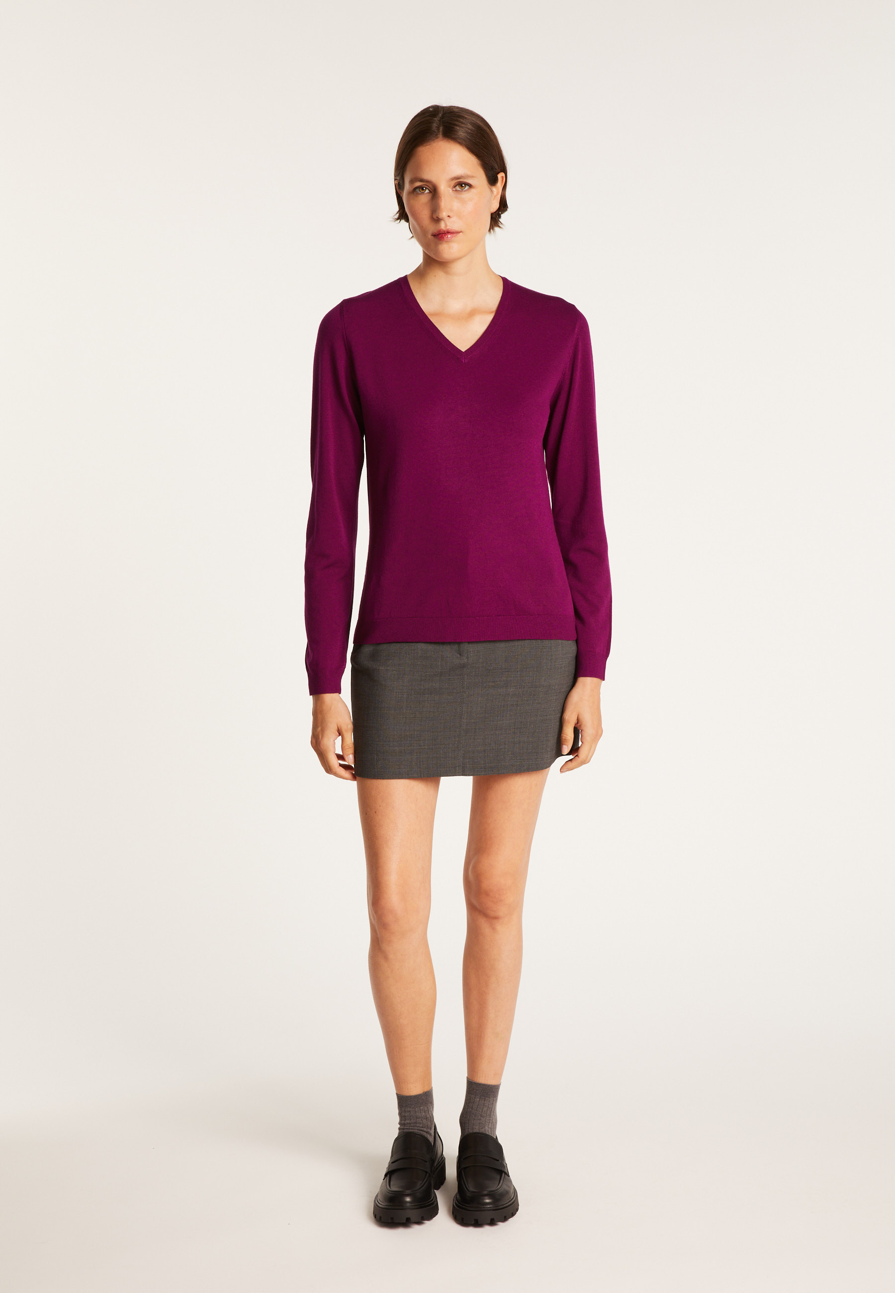 Pull col V Aristote 6153 Emeraude - 06 Bleu moyen