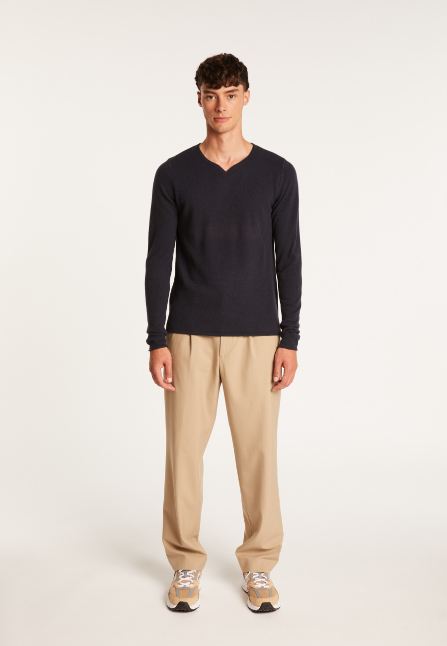 Cashmere jumper with grandad neckline - Olivier