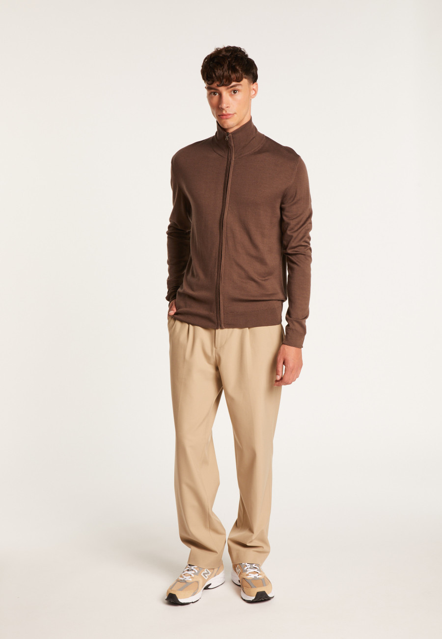 Colete com zíper em lã Merino - Estian