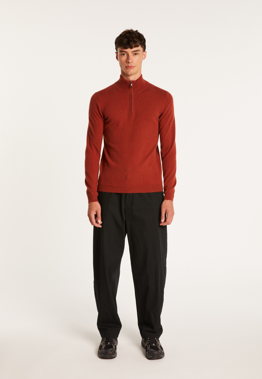 Suéter de cashmere com zíper e gola dupla - Emile