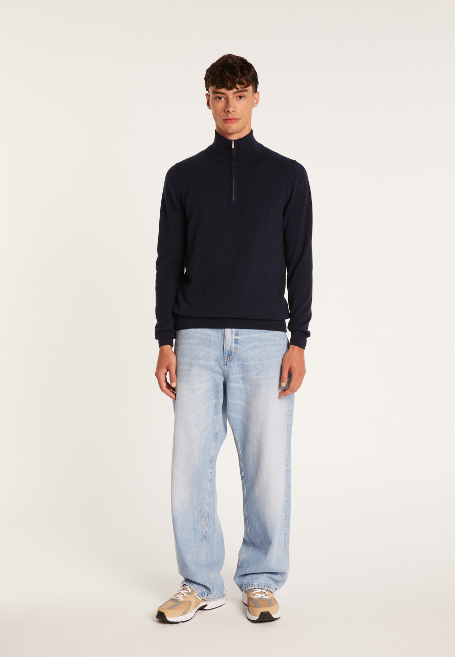 Cashmere sweater with zip neck - Emile