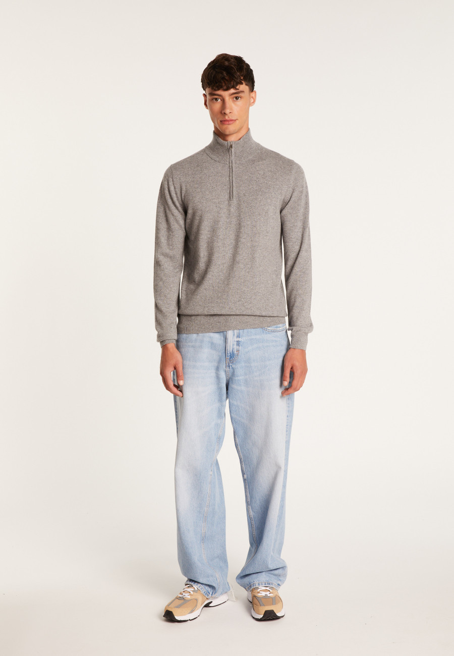 Cashmere sweater with trucker collar - Emile