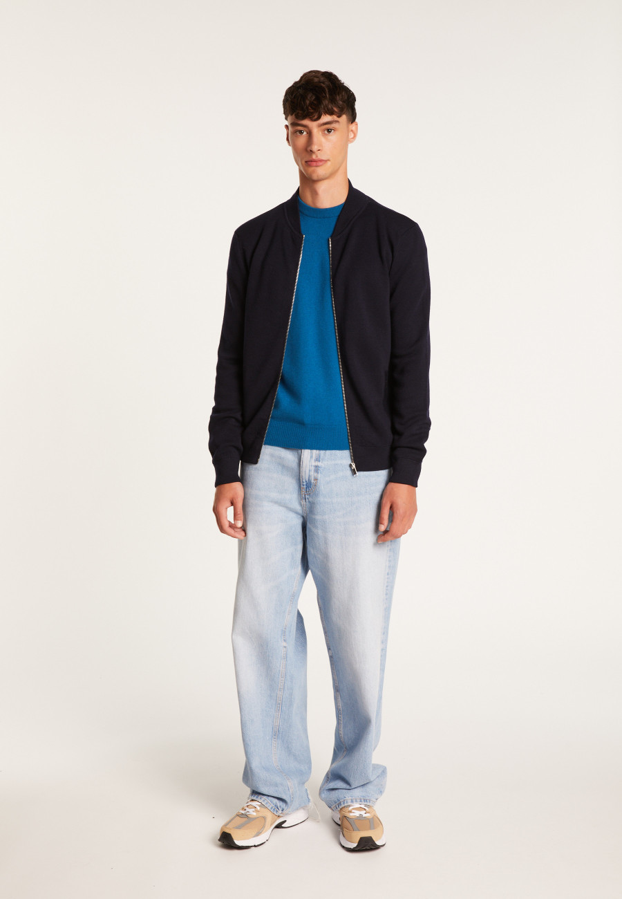 Jaqueta de lã merino com zíper e bolsos - Archibald