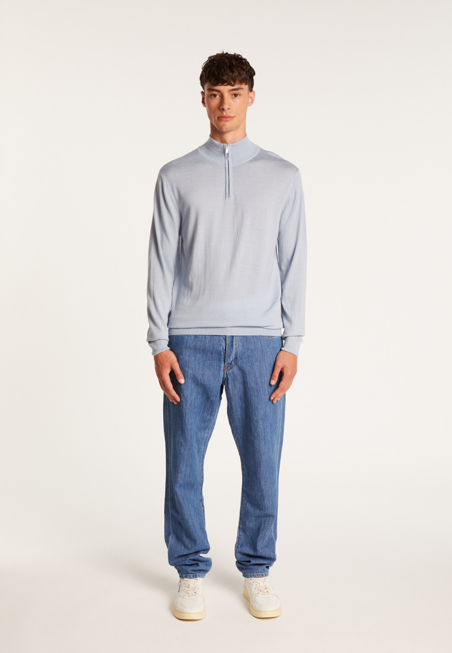 Suéter de gola redonda com logotipo de lã merino - Ryan