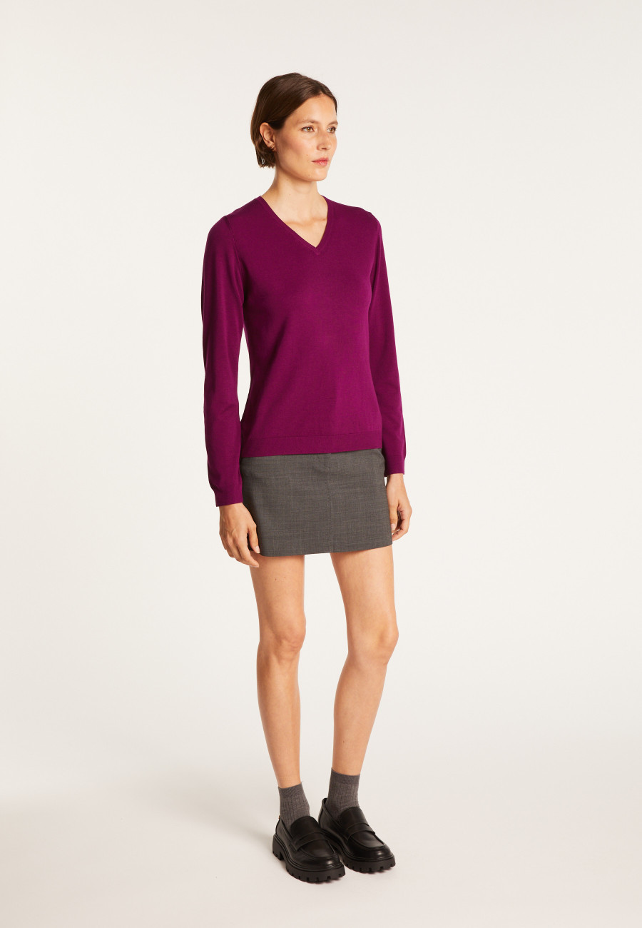 Suéter de lã com decote em V - Aristote