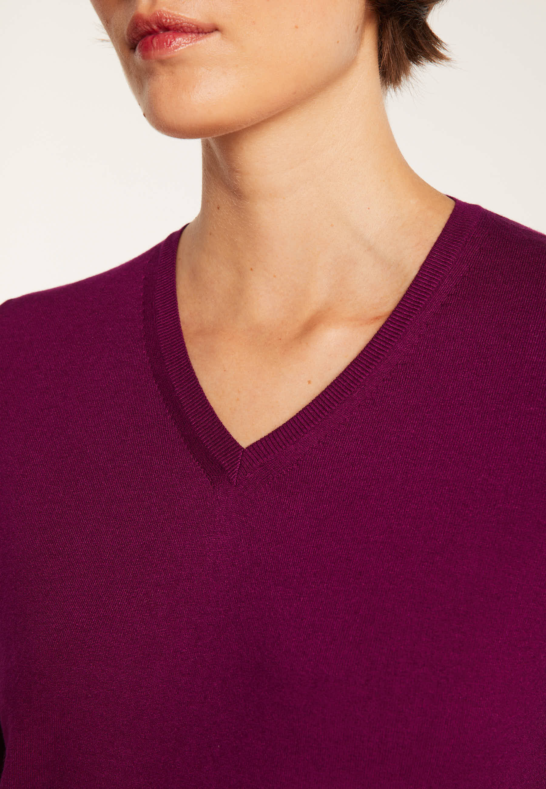 Pull col V Aristote 6153 Emeraude - 06 Bleu moyen