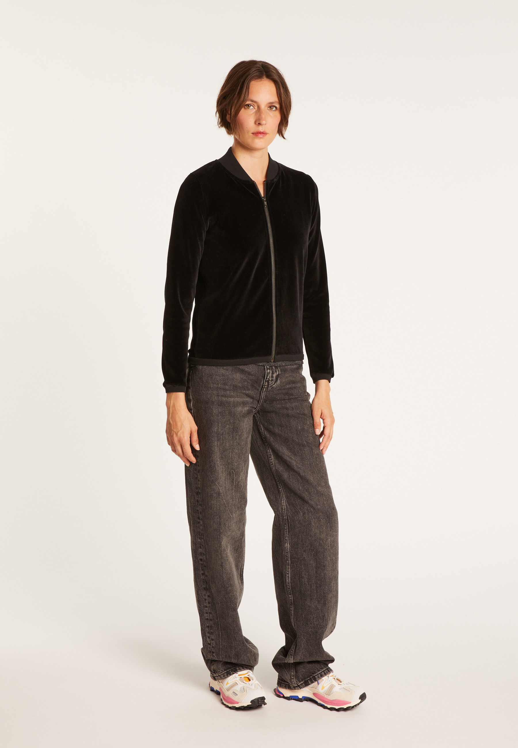 Gilet en velours avec paon - Pierce 6755 noir multico - 01 Noir