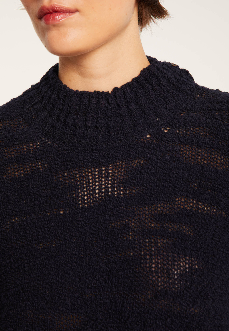 Suéter de gola alta com mangas abotoadas - Sumaya