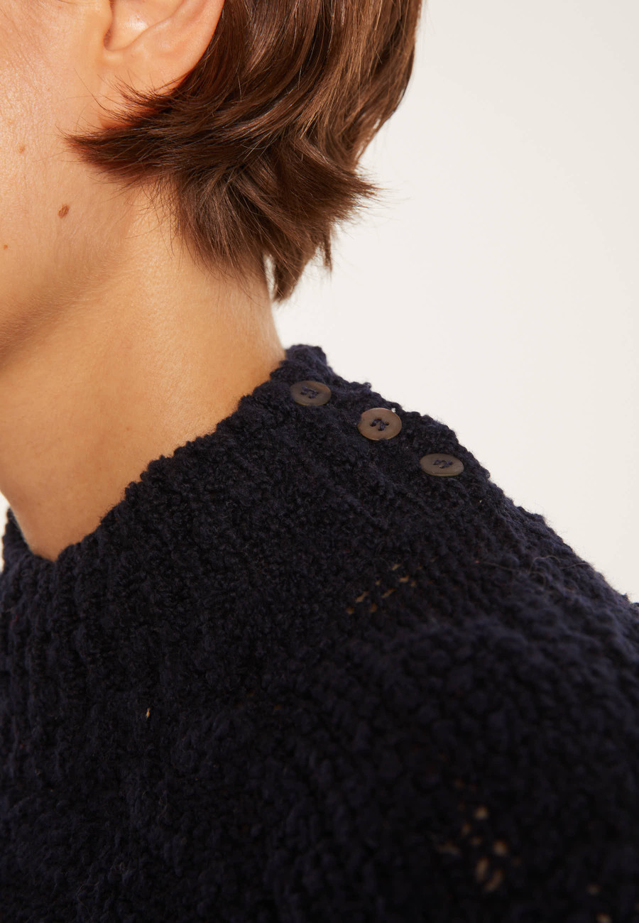 Suéter de gola alta com mangas abotoadas - Sumaya