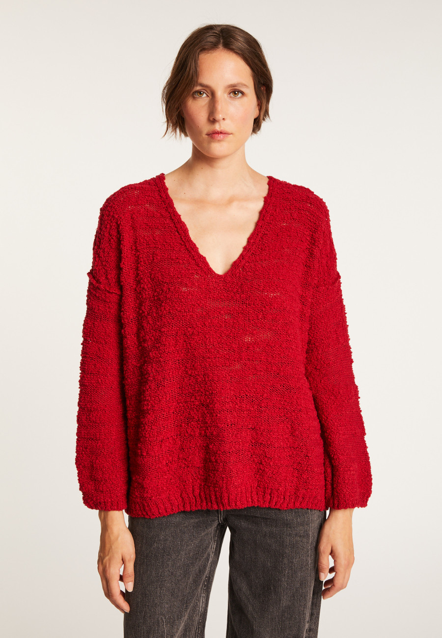 Suéter oversized com decote em V - Sari