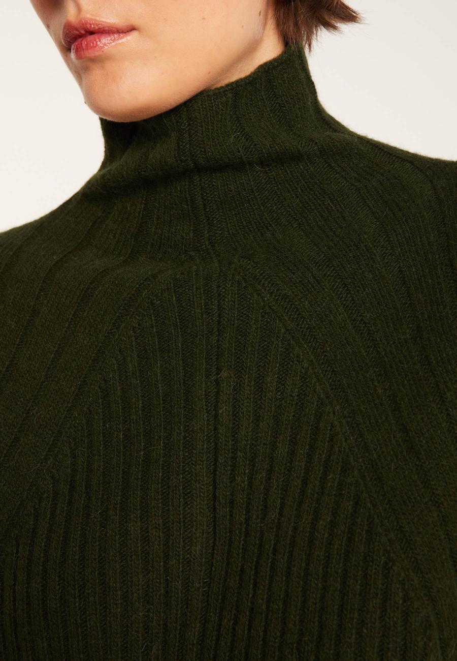 High neck sweater in wool and alpaca - Sylia