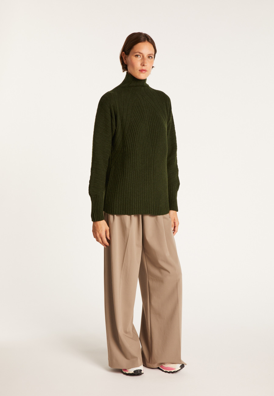 High neck sweater in wool and alpaca - Sylia