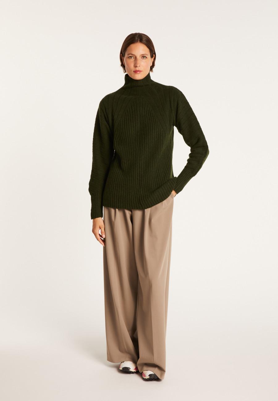 Suéter de gola alta em lã e alpaca - Syllia