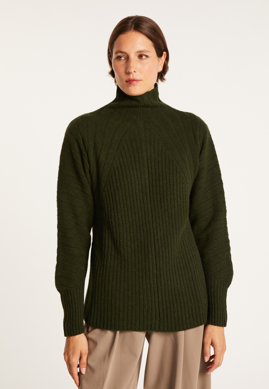 High neck sweater in wool and alpaca - Sylia