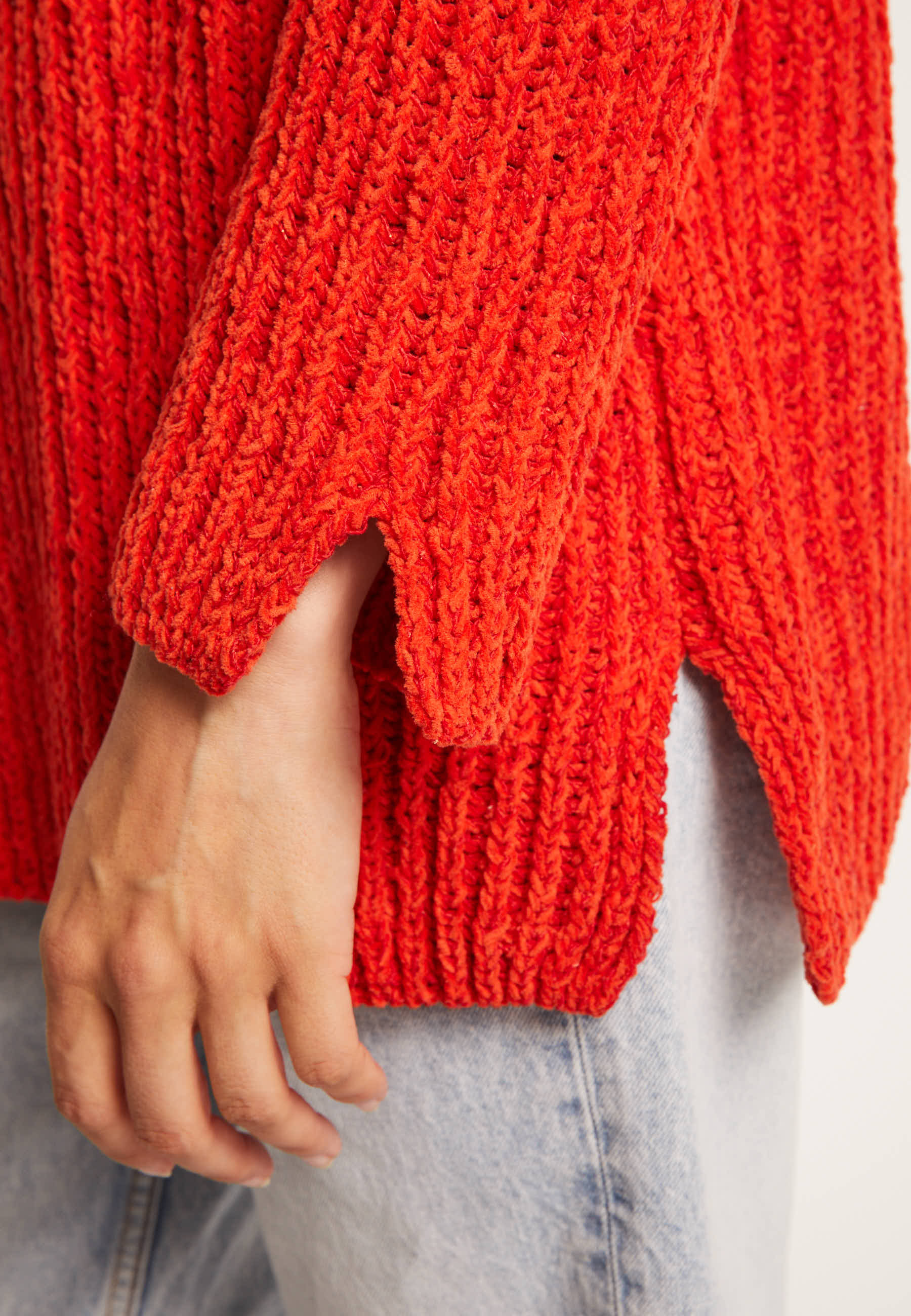 Pull avec fentes en soie et laine velours - Bonno