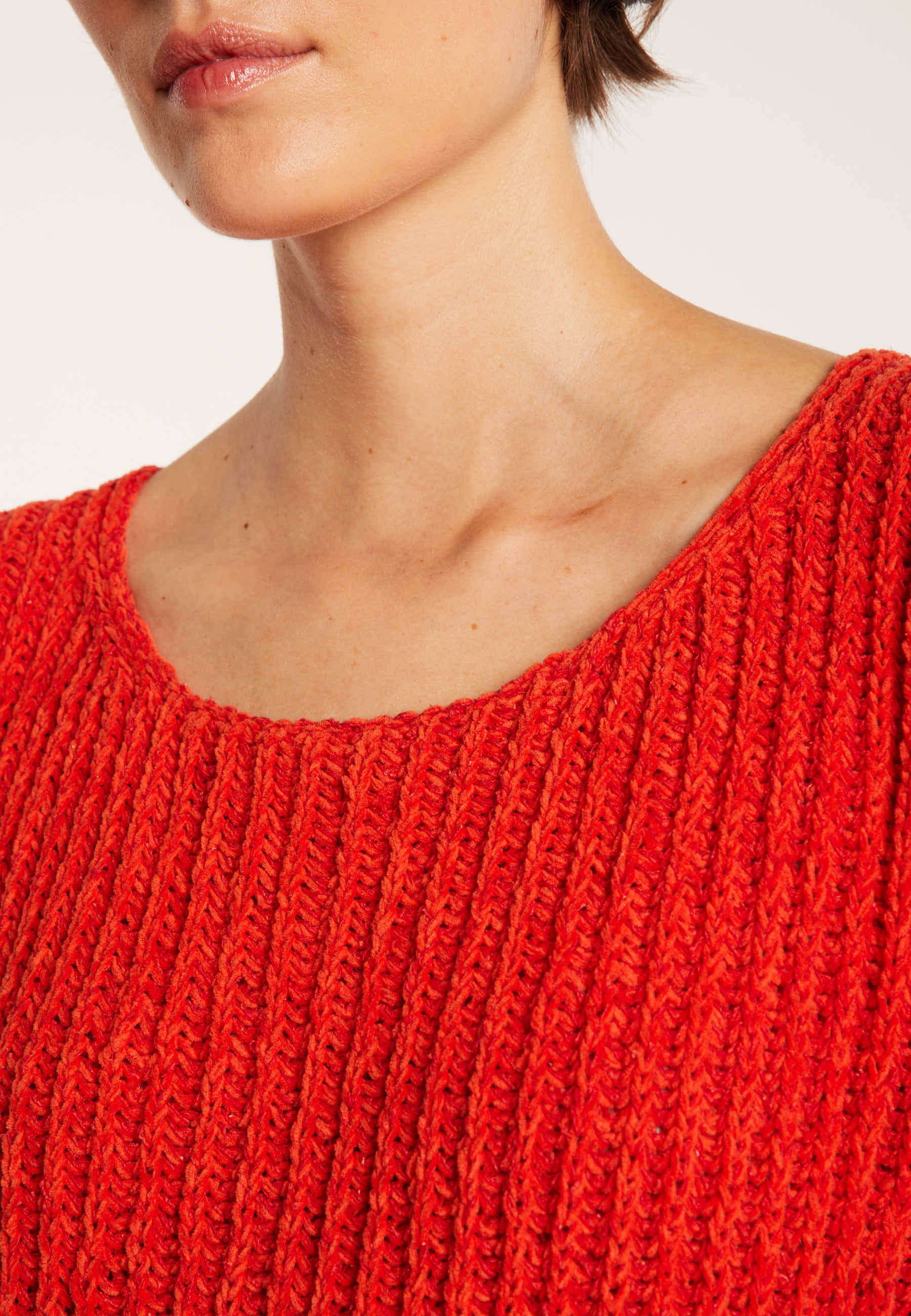 Pull avec fentes en soie et laine velours - Bonno