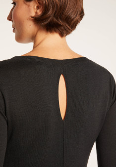 Dress made of wool and silk with back slit -  Epopée