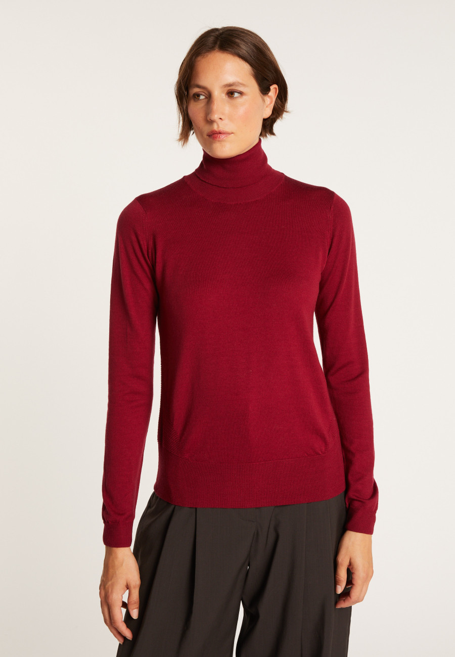 Polo neck jumper in merino wool - Elisaa