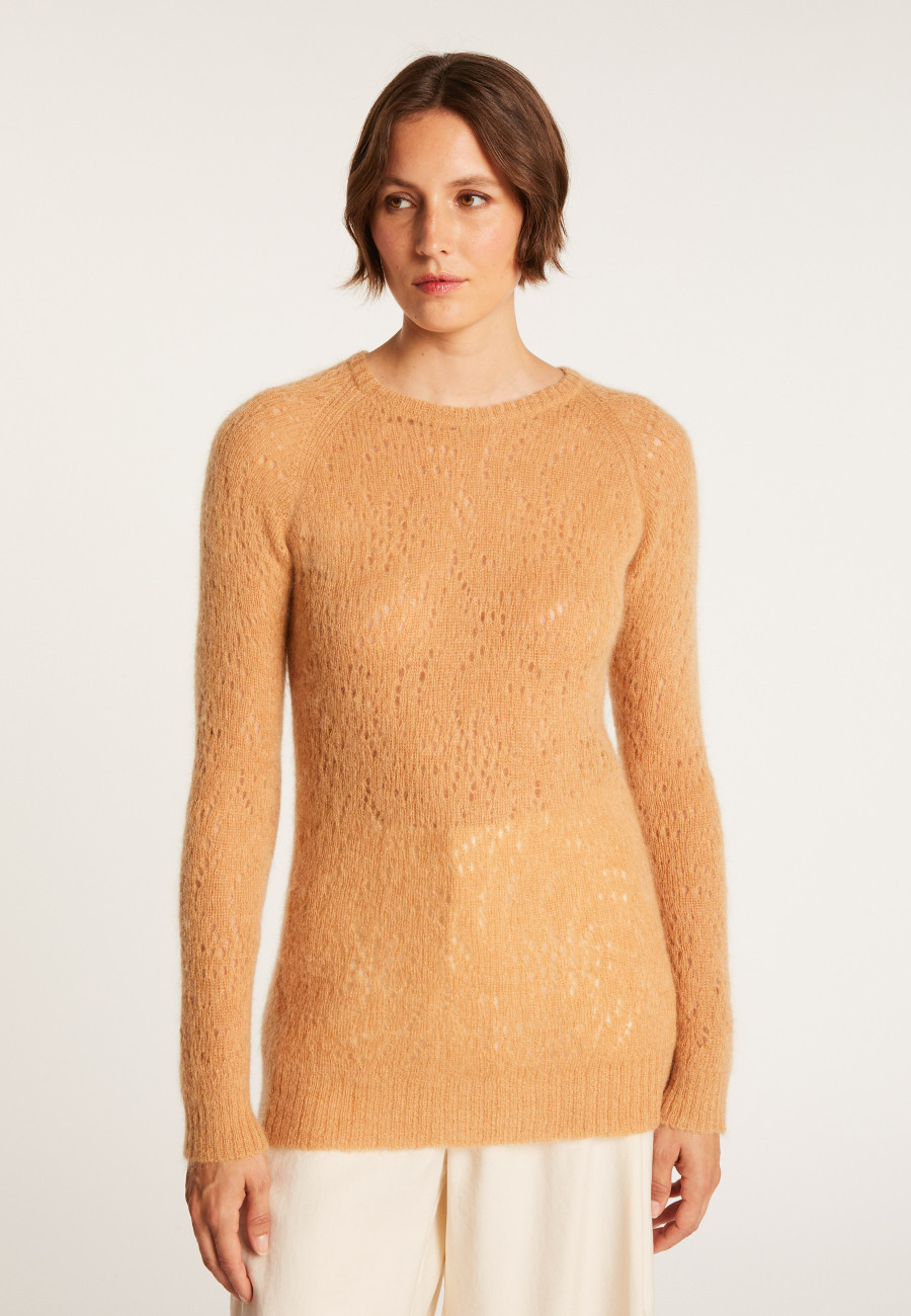 Long hemstitched jumper made of mohair - Emelin