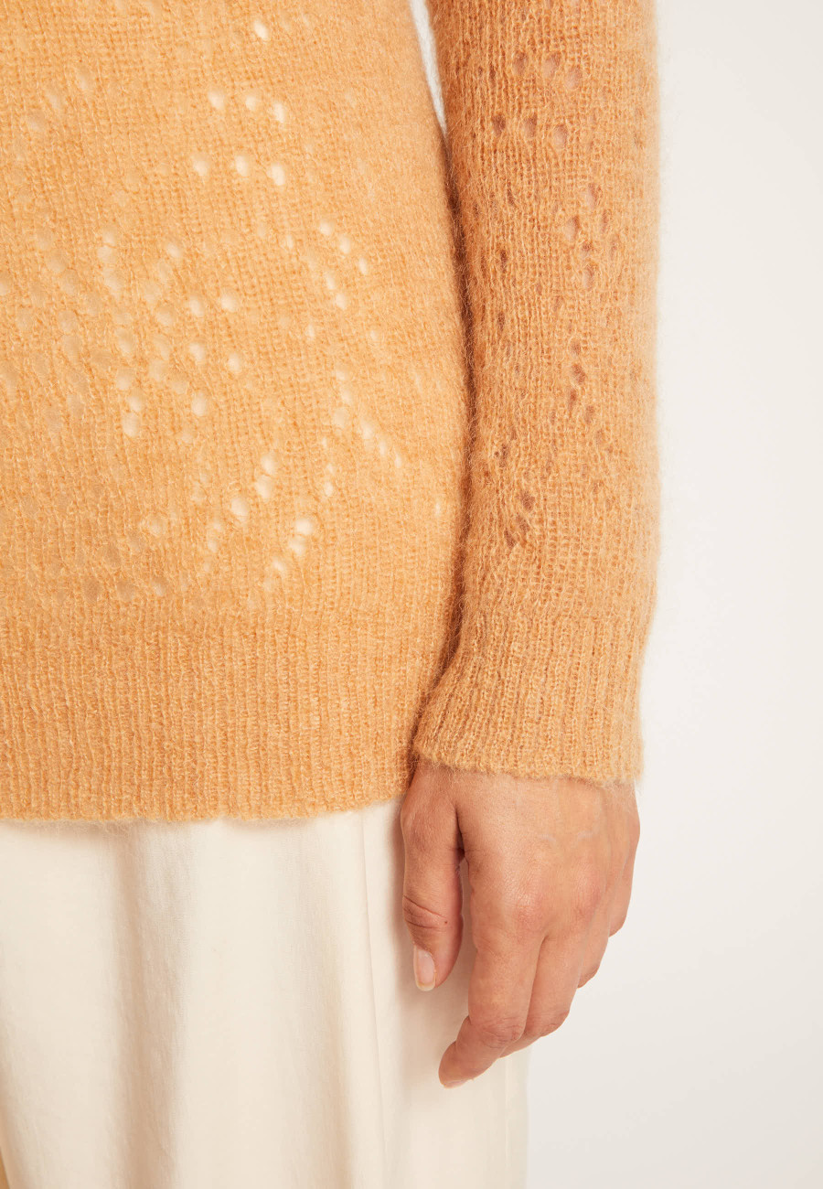 Suéter longo de mohair vazado - Emelin