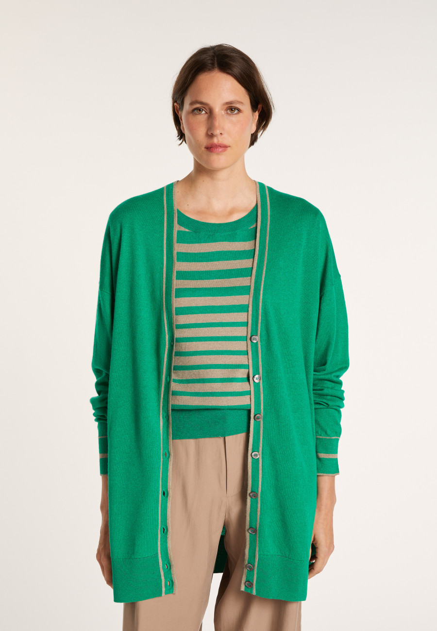 Long linen cashmere cardigan - Narcissa