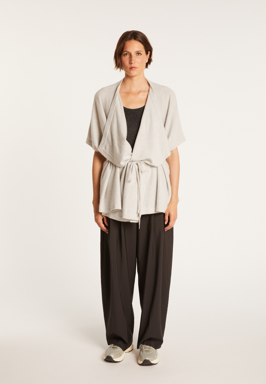 Sleeveless Cashmere kimono cardigan - Oumi