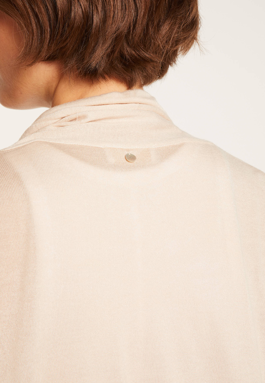 Cardigan Cashmere com gola xale de fibra de bambu - Hani