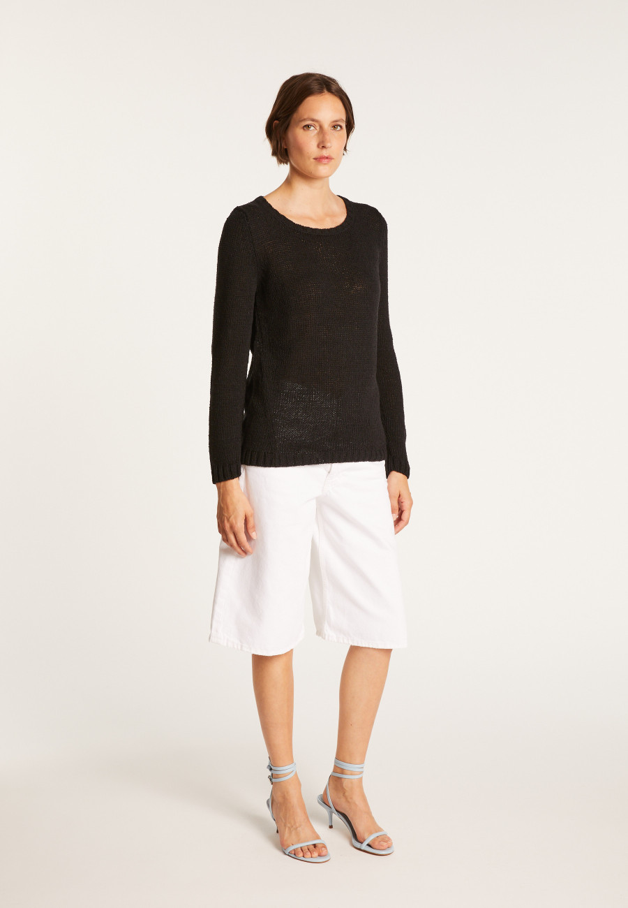 Suéter de gola redonda em seda, algodão e lã - Benji