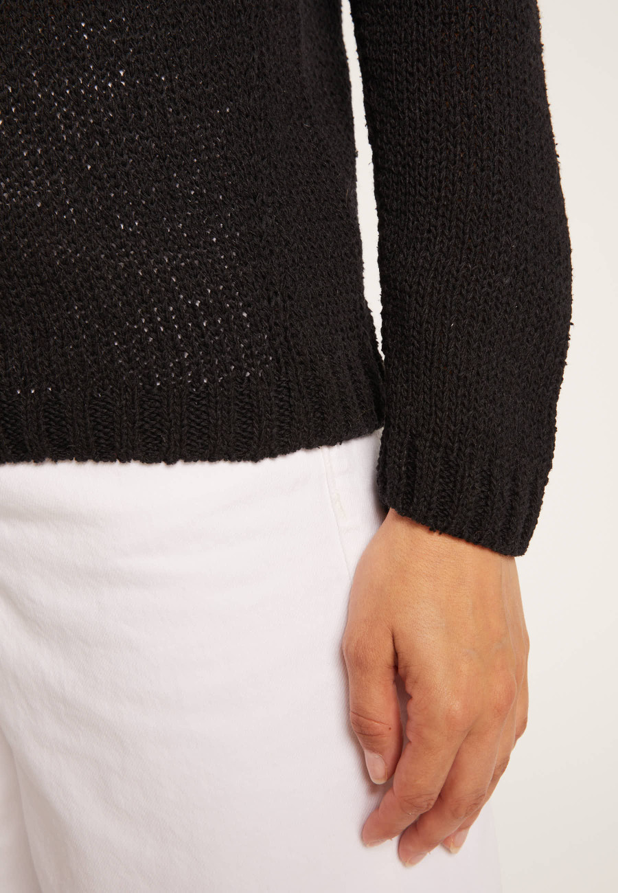 Suéter de gola redonda em seda, algodão e lã - Benji