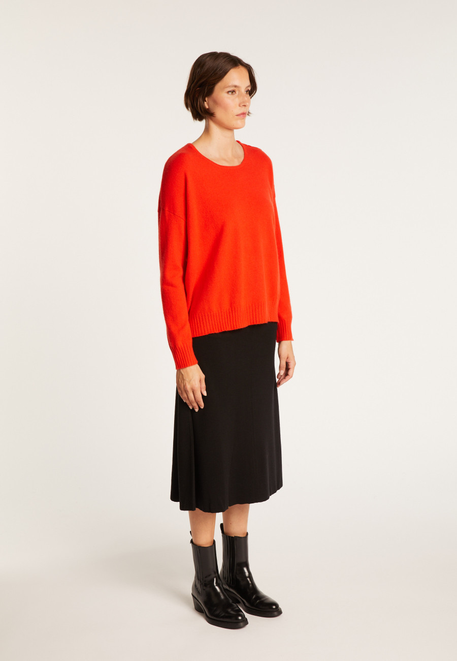 Cashmere wide shoulder buttons sweater - Brook