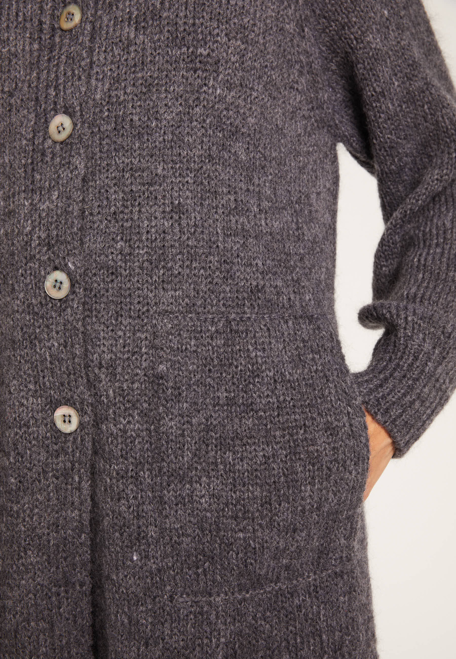 Colete longo de mohair com bolsos - Gaya