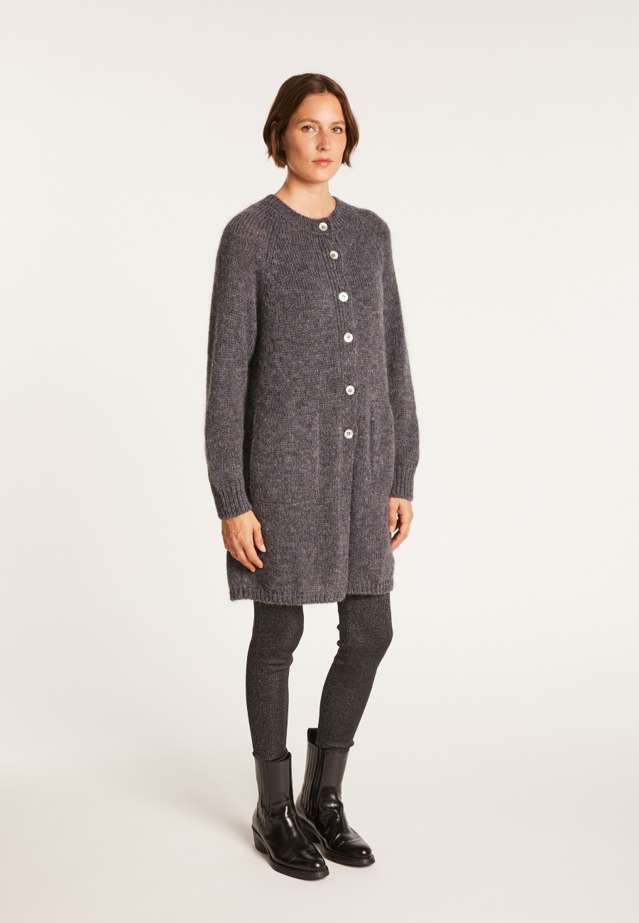 Long mohair cardigan with pockets - Gaya