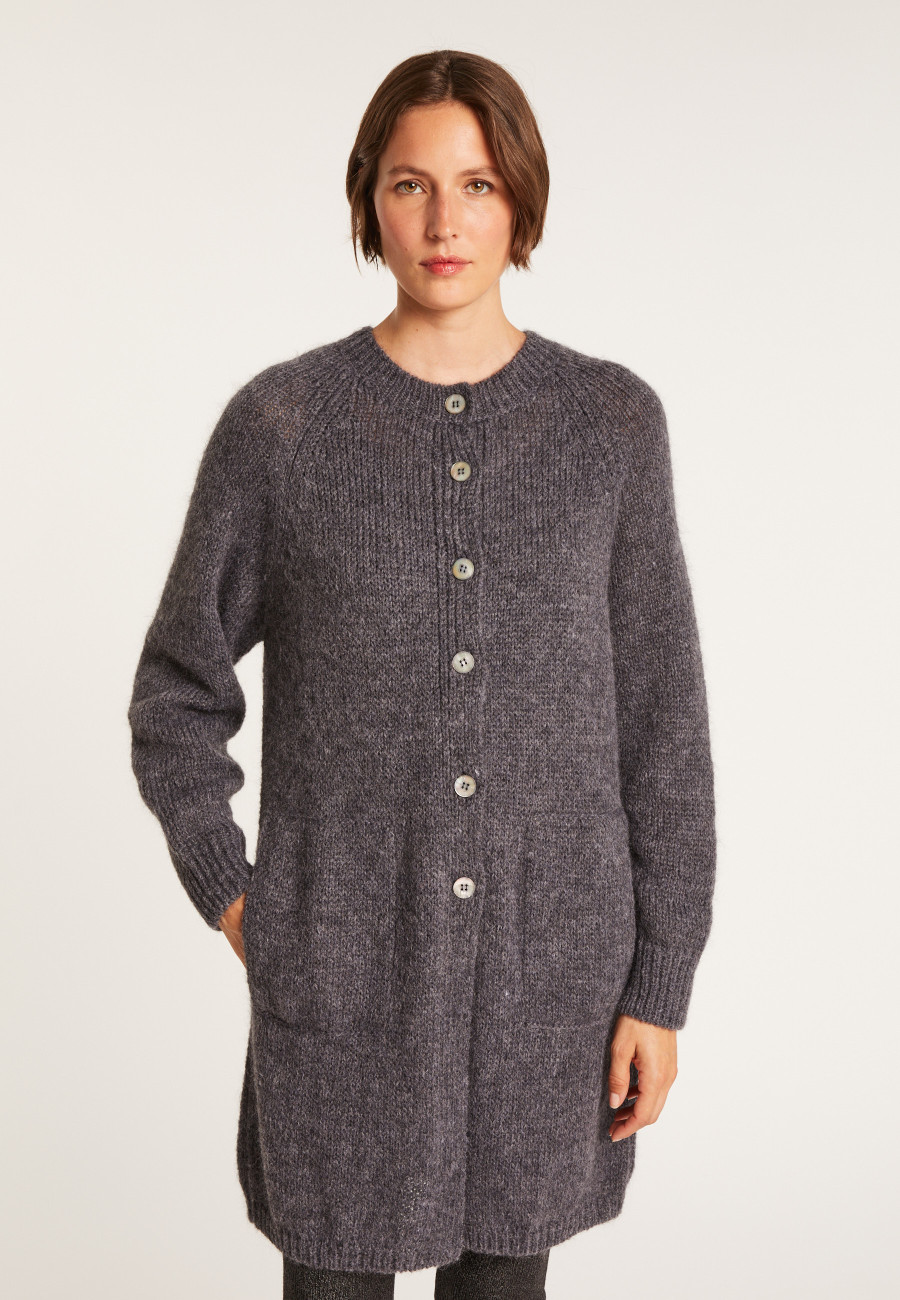 Long mohair cardigan with pockets - Gaya