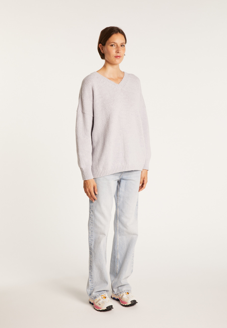 Colete Nylon Lã com decote em V na frente e nas costas - Gebril