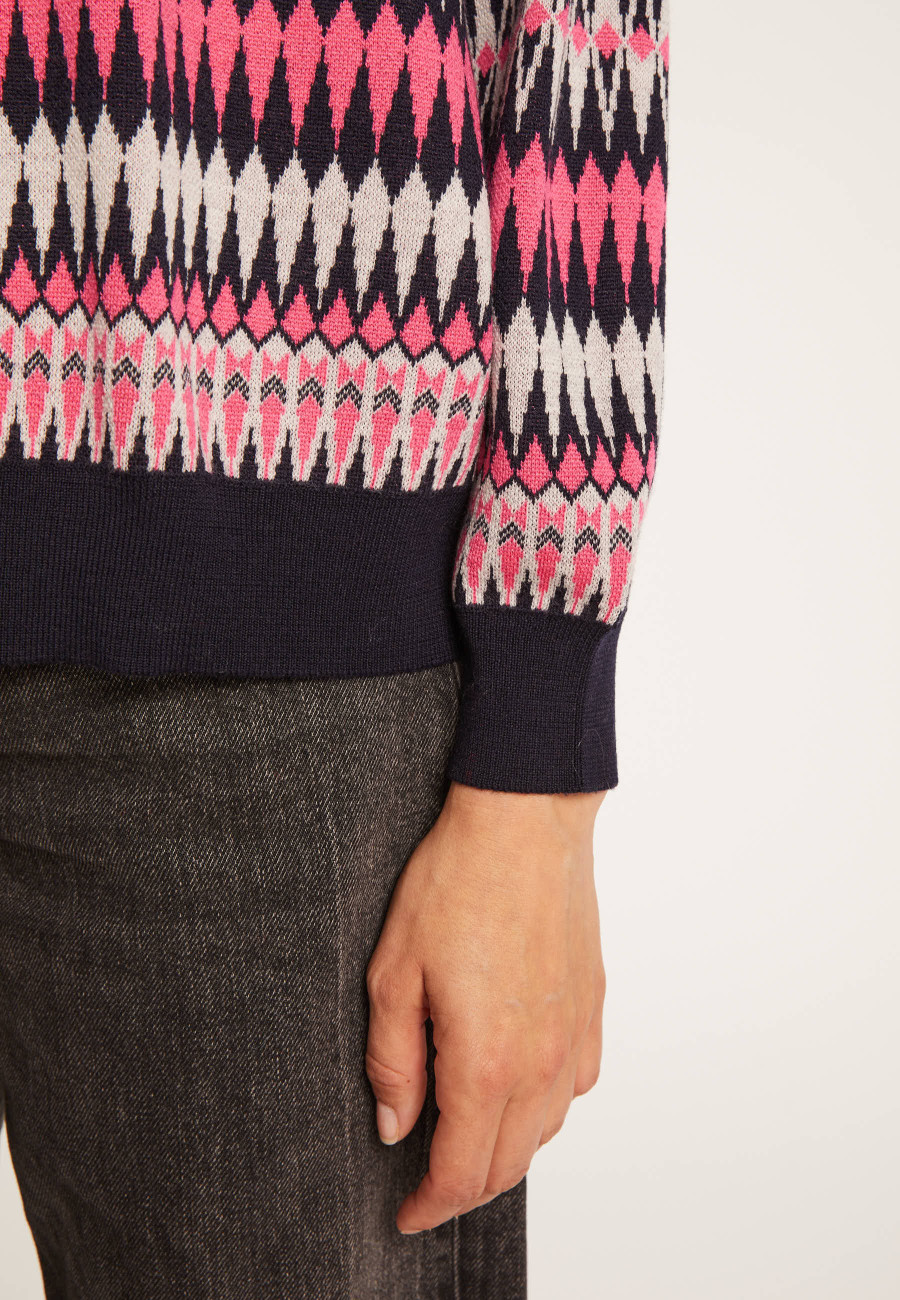 Suéter de lã com padrão asteca - Fiji